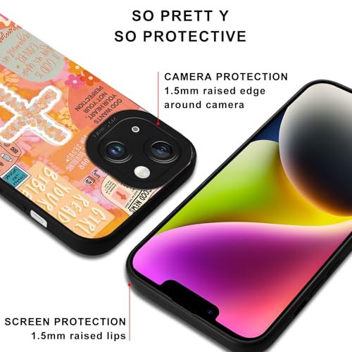 Aesthetics Jesus Christian Cross Collage Phone Case for iPhone 14 Case Flower Pattern Shockproof Soft Protective for Women Men Phone Cover Funda for iPhone 14 6.1 Inch - color: Black, size: for iPhone 14