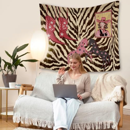 HUGANE Western Cowgirl Tapestry Wall Decor 50x60 Inch - color: Colour-08