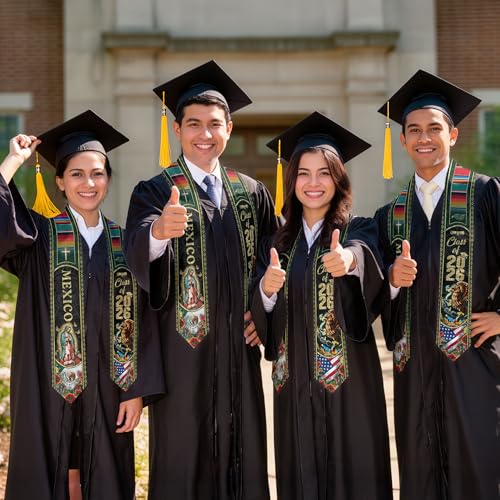 Mexico Graduation Sash, Cross Graduate Stole, Class Of 2026, Mexican Stole - color: Ds 04