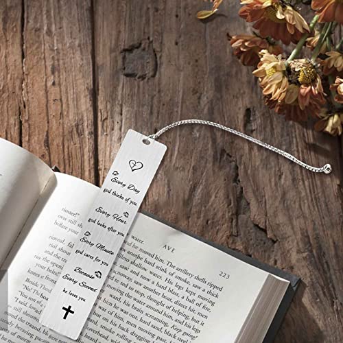 Jzxwan Christian Bookmark, Christian Birthday Baptism Gift for Women Men - color: God Love You