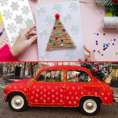 Epakh 84 Pcs Stickers Glitter Bling Rhinestone Sticker Snowflake Silver - color: Silver, size: Snowflake