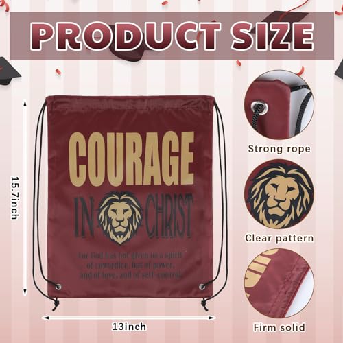 24 Pcs Religious Drawstring Backpack Large Christian String Bags - style: Jesus