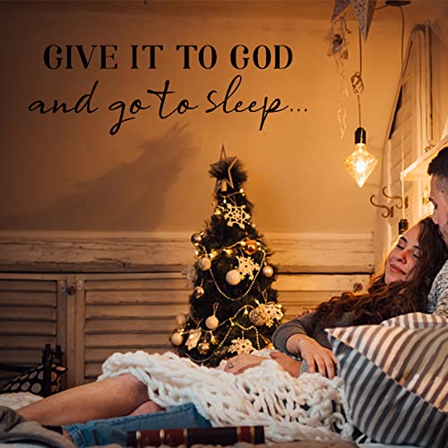 SUPERDANT Wall Decals Give It to God Quotes Wall Stickers Vinyl Art Decor Stickers DIY Saying Vinyl Art Decal Sticker Home Decoration for Living Room Bedroom Kitchen School Dormitory Wallpaper Decor