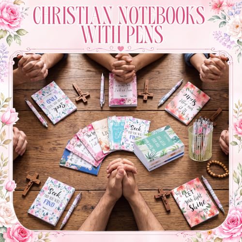 Eaasty Bible Floral Mini Notebooks Bulk Include 50 Floral Mini Notebooks for Office Birthday Wedding Baptism Sunday Church Supplies(100 Pcs, Bible) - style: Bible