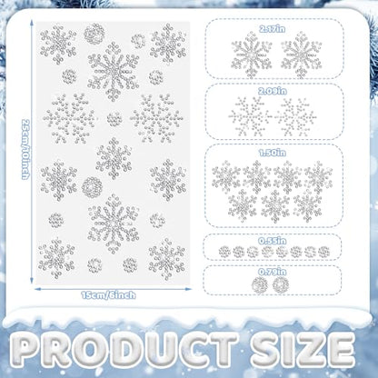 Epakh 84 Pcs Silver Snowflake Stickers Glitter Bling Rhinestone Sticker - color: Silver, size: Snowflake Diamond
