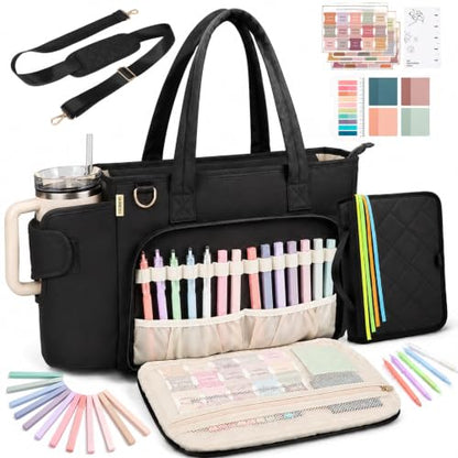 Large Bible Tote Bag for Women, Elegant Black