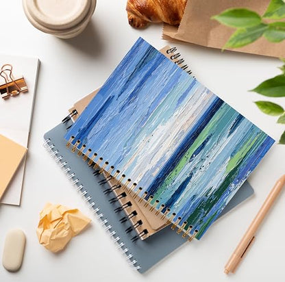 GDJIEGBC Blue Abstract Ocean Notebook 5.5x8.3in - color: Color D