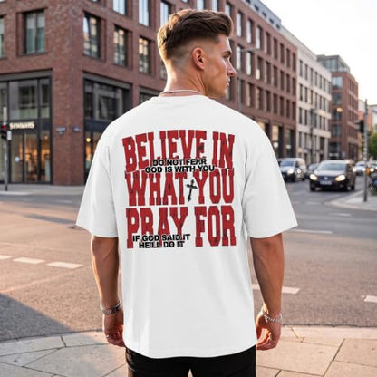 BINTEHGS Men's Christian Faith T-Shirts Inspirational Bible Verse Shirt Cross Oversized Tshirts for Men Jesus Graphic Tees - color: White, size: Large
