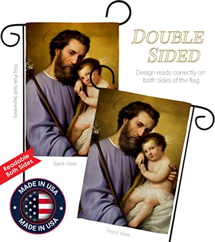 St. Joseph And Infant Jesus Flag Religious Tapestry Faith Hope Grace Religion House Wall Poster ReligionHome Decor Easter Decoration Garden Banner Small Holy Week Grave Yard Sign Christian Gifts Made In USA