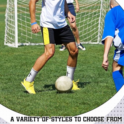 Glitopper 6 Pairs Cross Grip Soccer Socks US 6-13 christian - color: White, style: Classic