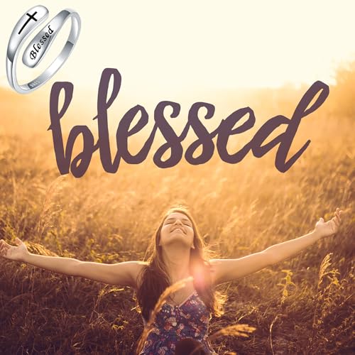 925 Sterling Silver Inspirational Adjustable Rings - Personality Encouragement Jewelry Gift For Women - style: Blessed