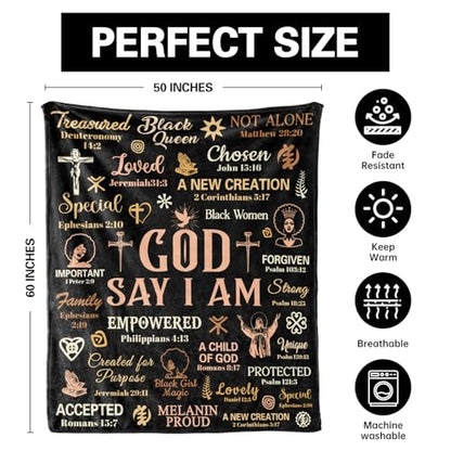 African American Christian Gifts for Women, Black Women Religious Gifts - color: African American Christian Gifts, size: 60"x50"