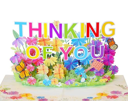 3D Thinking Of You Card, Pop Up Sympathy Cards with Envelopes, Sorry for Your Loss Card, Religious Pop Up Sympathy for Loss of Loved one, Pop Up Anniversary Cards (6x8 in Thinking of You) - color: Thinking of You