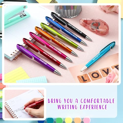 Lincia 100 Pcs Positive Theme Ballpoint Pens Bulk, Medium Point, Black Ink - style: Positive Theme