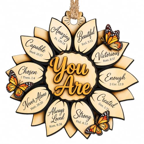 Sunflower Ornament Christmas 2026, Christian Gifts for Women, Faith Based Gift with Bible Verses and Uplifting Words, Inspirational Gifts for Women, Christian Gifts for Mom, Religious Scripture Gift - color: Praise Sunflower