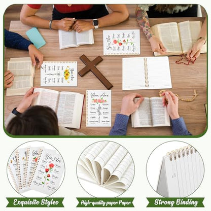 Resurhang 4 Pcs Christian Spiral Notebooks Spiral Bible Verse Notebooks Religious Journals for Women Christian Notepads Mother's Day Journal Religious Inspirational Notepads for Office Supplies - color: White, Pink, Yellow, Black