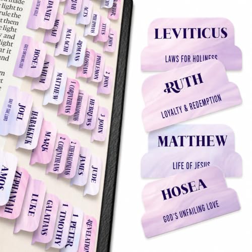 90 Christian Bible Tabs for Women & Men - Lavender Marble - color: Lavender Marble