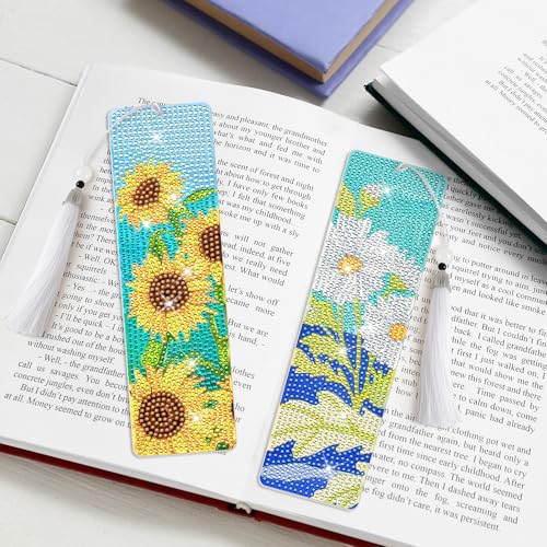 8 Pieces Christian Bible Verse Diamond Art Bookmarks 5d Christian Beaded Bookmark Acrylic Tassel Bookmark for DIY Making Beginners Adults Arts Craft Supplies (Floral-1) - color: Floral-1