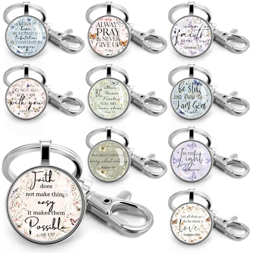 Fumete Christian Keychain Bulk for Wowen Men - style: Butterfly Wildflower