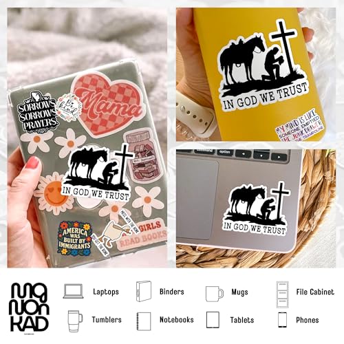 (3Pcs-2") Praying Cowboy Stickers in God We Trust Religious Christian God Jesus Waterproof Die-Cut Vinyl Sticker for Laptop Water Bottle Tumbler Kindle Decal Gift for Her Him 2 Inches - size: 2 Inches