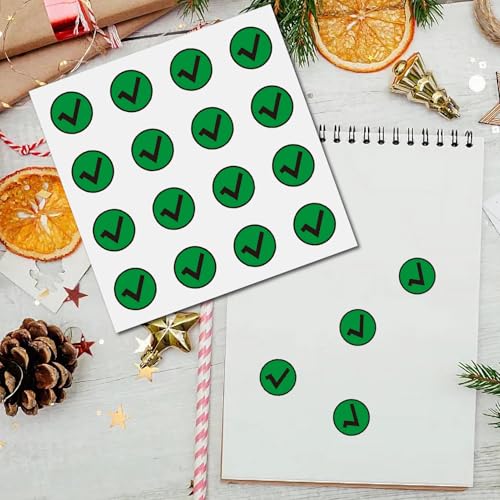 CREATCABIN 128Pcs Green Check Stickers Check Mark Sticker Circle Vinyl Decals Helmet Decals Self-Adhesive for Scrapbooking Crafts Water Bottles Teacher Calendar Laptop Diary Luggage Cup 0.98 Inch - style: Green Check