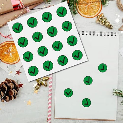 CREATCABIN 128Pcs Green Check Stickers Check Mark Sticker Circle Vinyl Decals Helmet Decals Self-Adhesive for Scrapbooking Crafts Water Bottles Teacher Calendar Laptop Diary Luggage Cup 0.98 Inch - style: Green Check