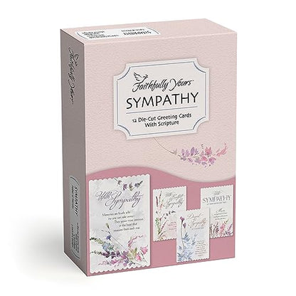 Faithfully Yours Designer Greetings Floral Sympathy Boxed Card 12 Pack