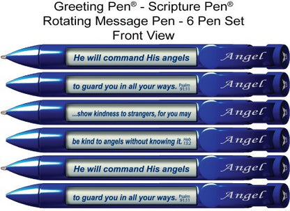 Greeting Pen "Angel" Scripture Pens, Scripture Verses with Rotating Messages, 6 Pen Set (36014)
