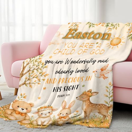 Personalized Baby Blankets with Name Christian Gift for Baby - color: Color a