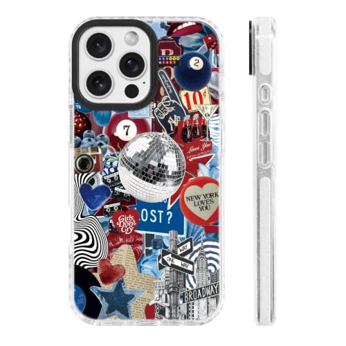 for iPhone 16 Pro Case Nostalgia Retro NYC Disco Urban Collage - color: NewYork, size: iPhone 16 Pro