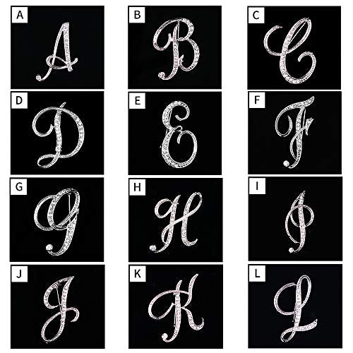 Letter Brooch Pins Initial Rhinestone Brooch for Women Crafts Silvery A-Z - color: Silver R