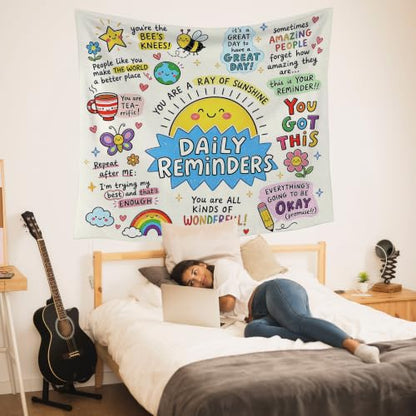 HUGANE Boho Sunshine Daily Reminders Tapestry Wall Decor 50x60 Inch - color: colour-05