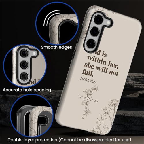 Compatible with Samsung Galaxy S23 Full Body Matte Case Hard Shell Shockproof Screen Lens Protection for Girl Boy Cute Pattern Christian Bible Verse Religious Scripture Jesus - color: Christian Bible Verse Religious Scripture Jesus, size: Samsung Galaxy S