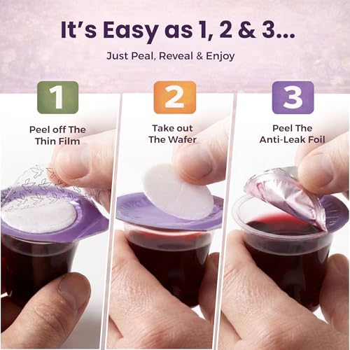 Kingdom Prefilled Communion Cup with Wafers(10ct-Red Juice) Sealed in a Single-Serving Container with Upto 1 Year Shelf Life, Perfect for Holy Eucharist Celebration in Hospitals,Summer Camps,and More - size: 10 Count (Pack of 1)