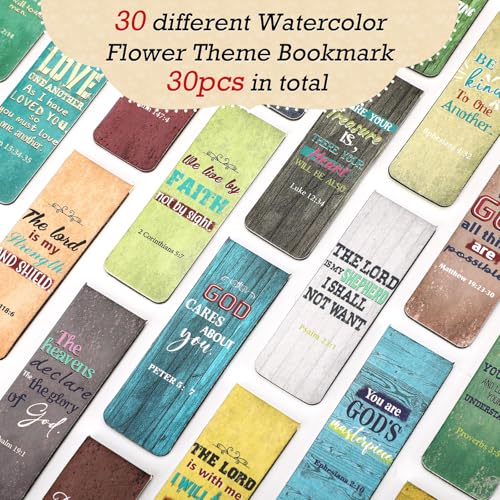 Chinco 30 Pcs Magnetic Christian Bookmarks - Bible Verse Inspirational Scripture Page Clips, Religious Prayer Bookmarks for Women, Kids, Teachers, Church Supplies & School Gifts(Vintage) - style: Vintage