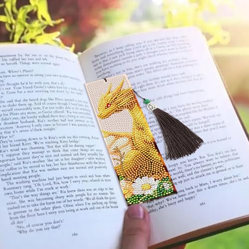Dragon Diamond Art Bookmarks, Diamond Painting Book Marks for Adults - style: Dragon 8pcs