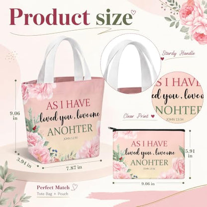 24 Pcs Christmas Christian Gift Bible Verse Tote Bag - style: Bright
