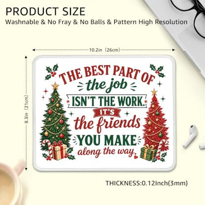 Funny The Best Part of The Job is The Friends Mouse Pad for Team - color: Green & Red & White