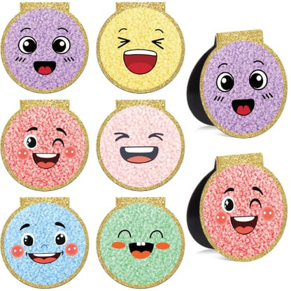 Eaasty 60 Pcs Smile Face Magnetic Bookmarks Bulk, Pastel Bookmark for Book - style: Pastel Smile Face