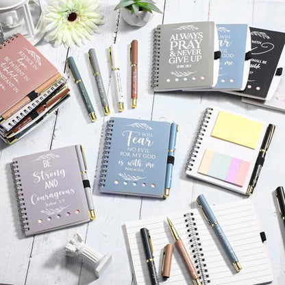 Kosiz 10 Set / 20 Pcs Christian Notebook & Pen Bible Verse, Boho - color: Boho