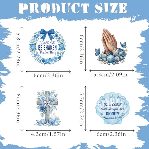 Ocean Prayer Board Supplies - 50 Pcs Blue Christian Jesus Stickers - color: Blue Ocean