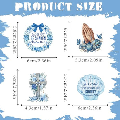 Ocean Prayer Board Supplies - 50 Pcs Blue Christian Jesus Stickers - color: Blue Ocean