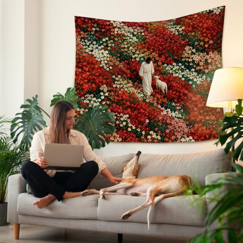 HUGANE Christian Jesus Wildflower Tapestry Wall Decor 50x60 Inch - color: Colour-05