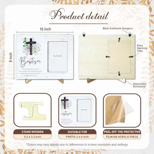 Baptism Picture Frame - 4 x 6 Inch Photo - First Communion Gifts - First