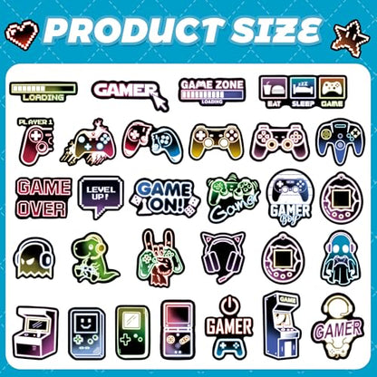 50 Pcs Glow in The Dark Neon Game Stickers for Water Bottle - color: Luminescent-474ksxx