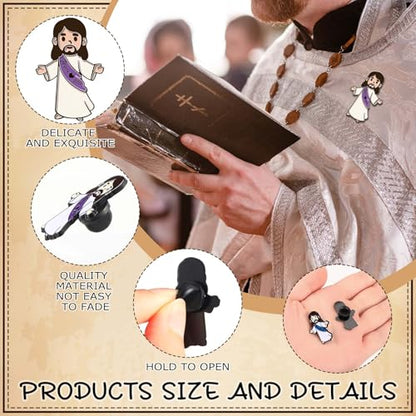 Liliaafar 50 Pcs Jesus Pins Bulk Christian Lapel Pins Sunday School Gifts