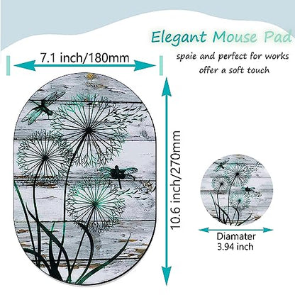 Desktop Computer Games Non-Slip Mouse Pad and Coaster Combination, Personality Mouse Pad Beautiful Pattern, Waterproof Mouse Pad, Suitable for Office and Home Mouse Pad, Dandelion Dragonfly - color: Dandelion Dragonfly