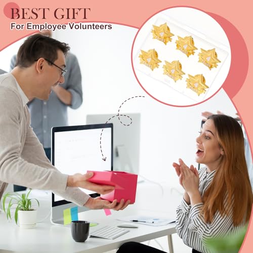 Tigeen 12 Pcs Year Service Reward Pins Star Enamel Pins, 4 Years - style: 4 Years