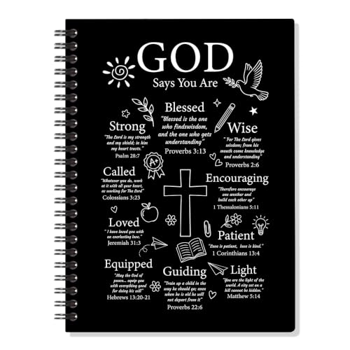 ERHACHAIJIA God Says You are Lined Spiral Notebook Gifts for Women Men - color: Black-white 2