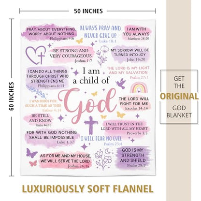 Baptism Gifts for Girl, Christian Blanket, Teen Girl Gifts Trendy Stuff - color: Purple, size: 50*60IN